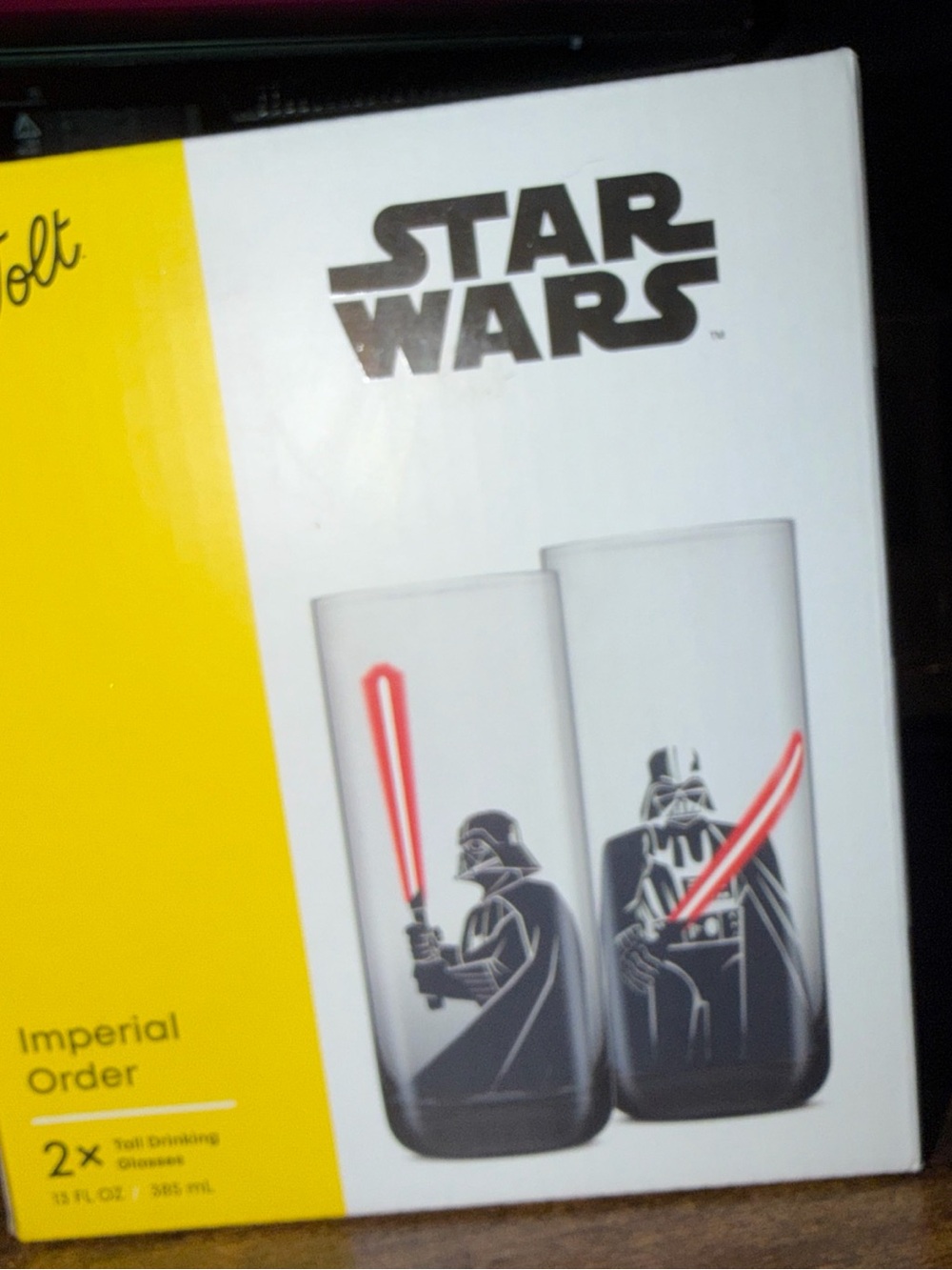 Star Wars Black & Red Darth Vader Tall Glasses - Set of 2